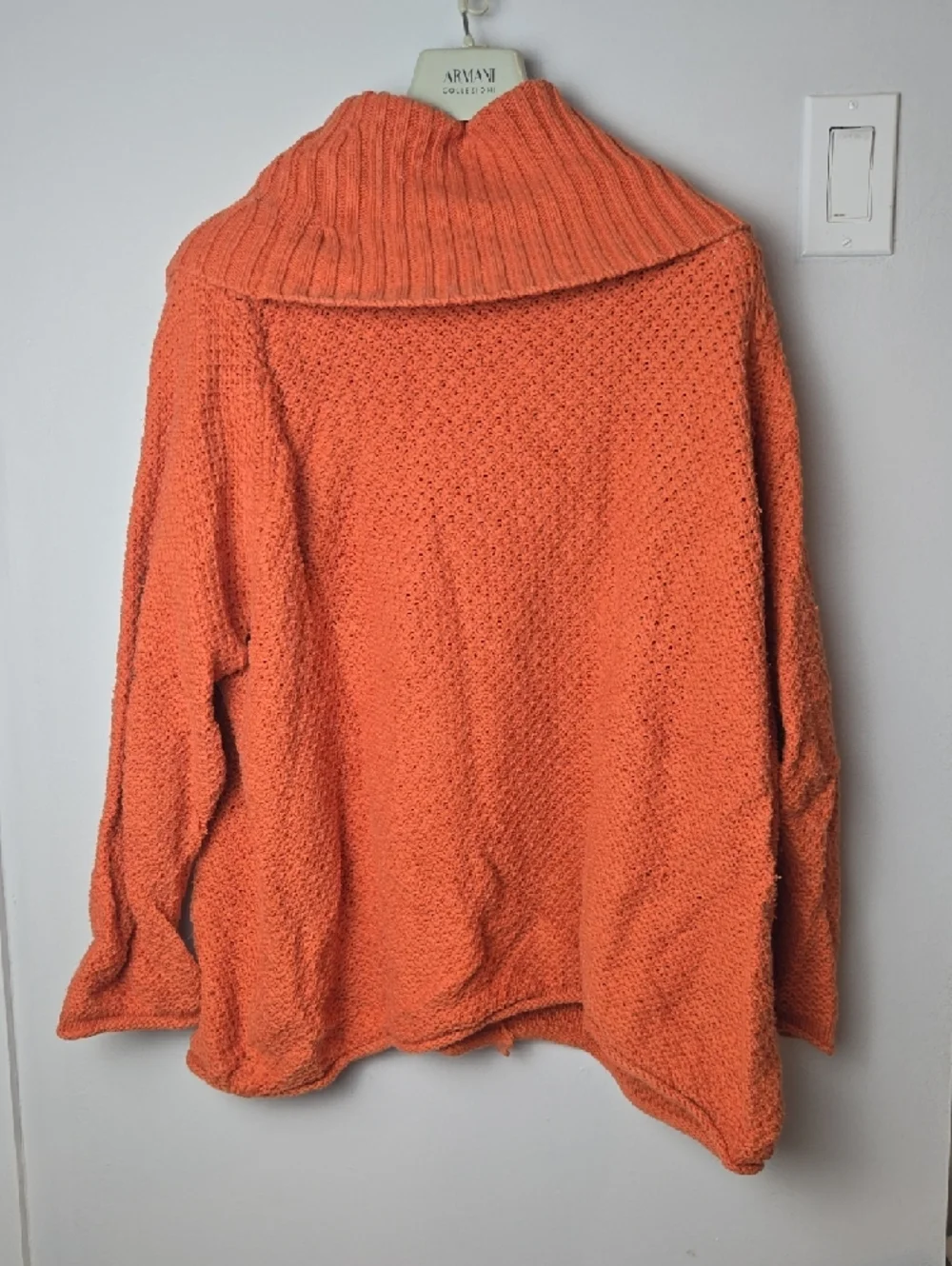Vintage Cotton Ginny Burnt Orange Chunky Knit Cowl Neck Sweater - Picture 3 of 4